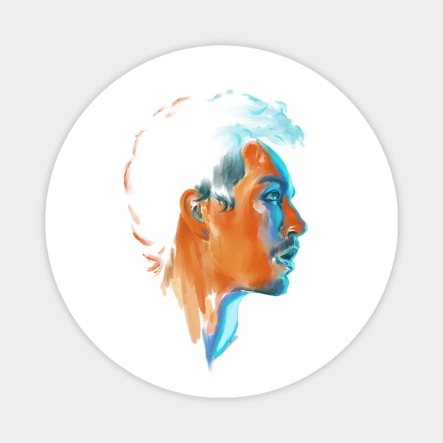 Copy of Klaus Hargreeves // Robert Sheehan Oil Portrait Transparent Magnet by brainbag